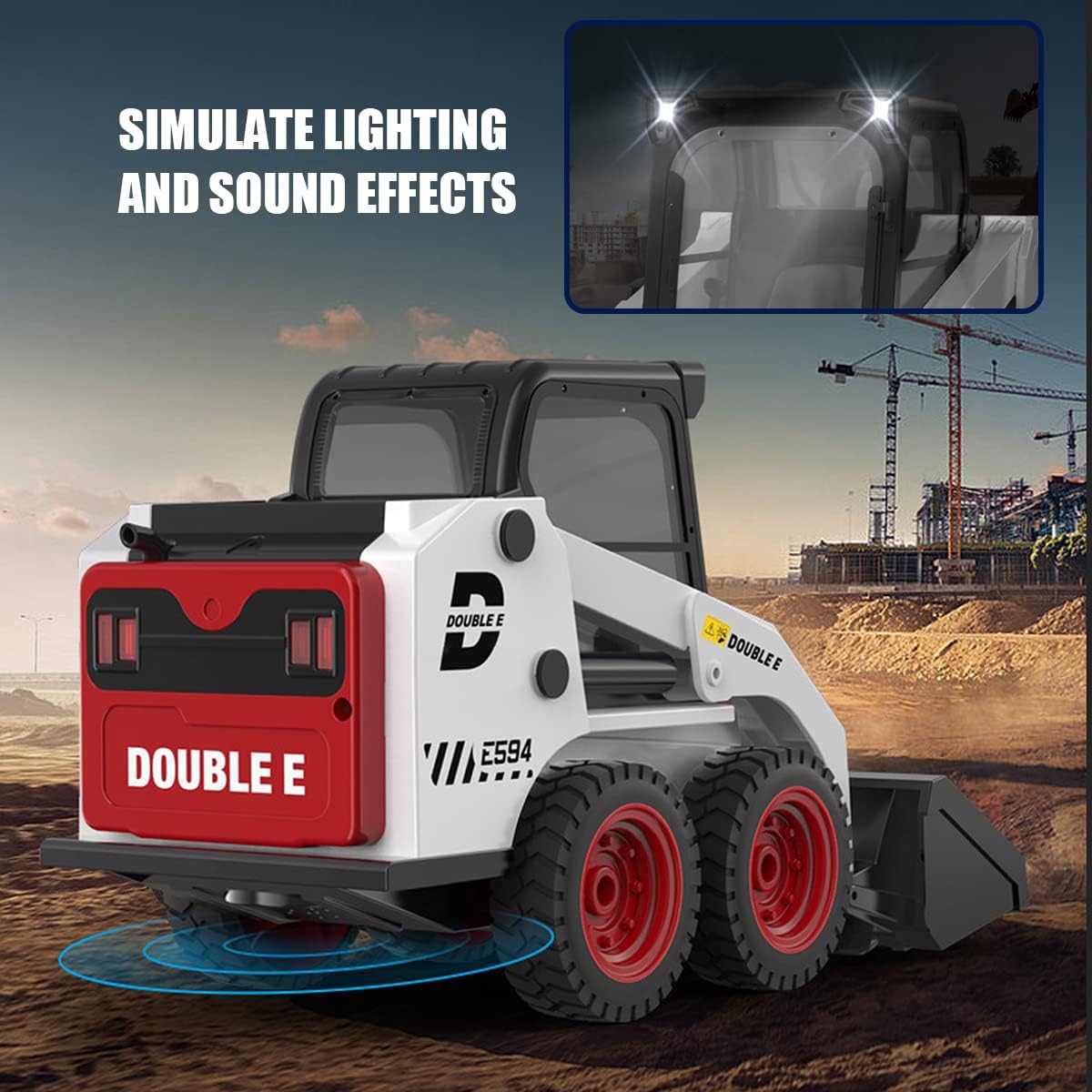 Mostop Remote Control Front Loader 1/14 Scale RC Skid Steer Loader Toy for Kids 11 Channel Fully Functioned RC Front Loader Tractor Electric RC Construction Vehicle Toy Loader with Lights and Sounds