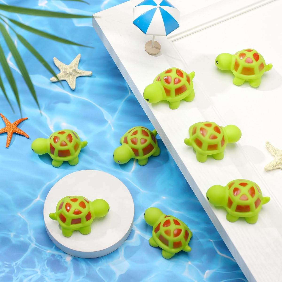 Syhood 50 Pieces Bathtub Bath Toys Cute Swimming Turtle Bath Toys Floating Water Pool Bathtime Toys Fun Bath Gifts for Bathroom Shower