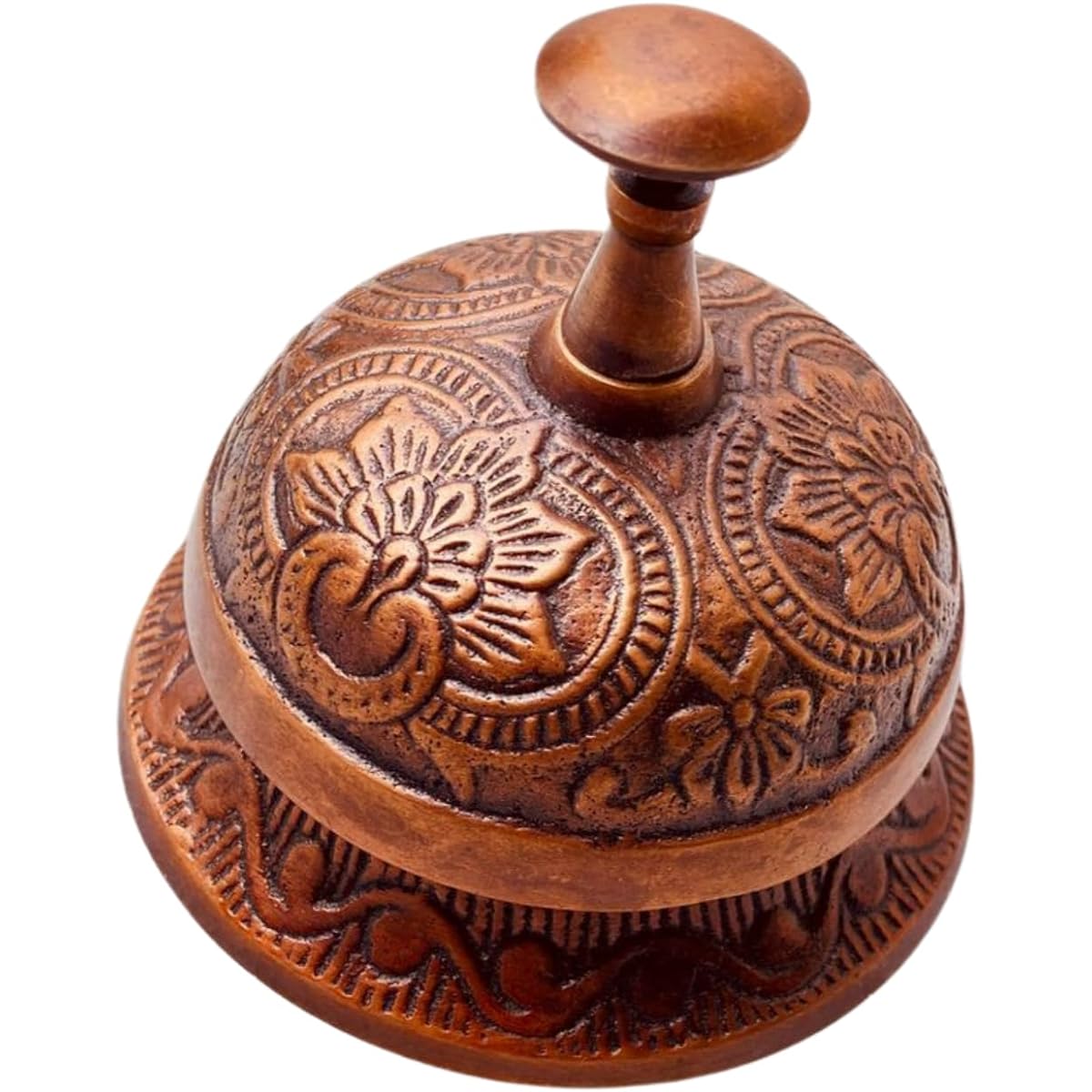 Vintage Brass Desk Bell - Victorian Style Table Service Call Bell Dinner Bell for School Home Office Gift (3.5" Boss Bell)