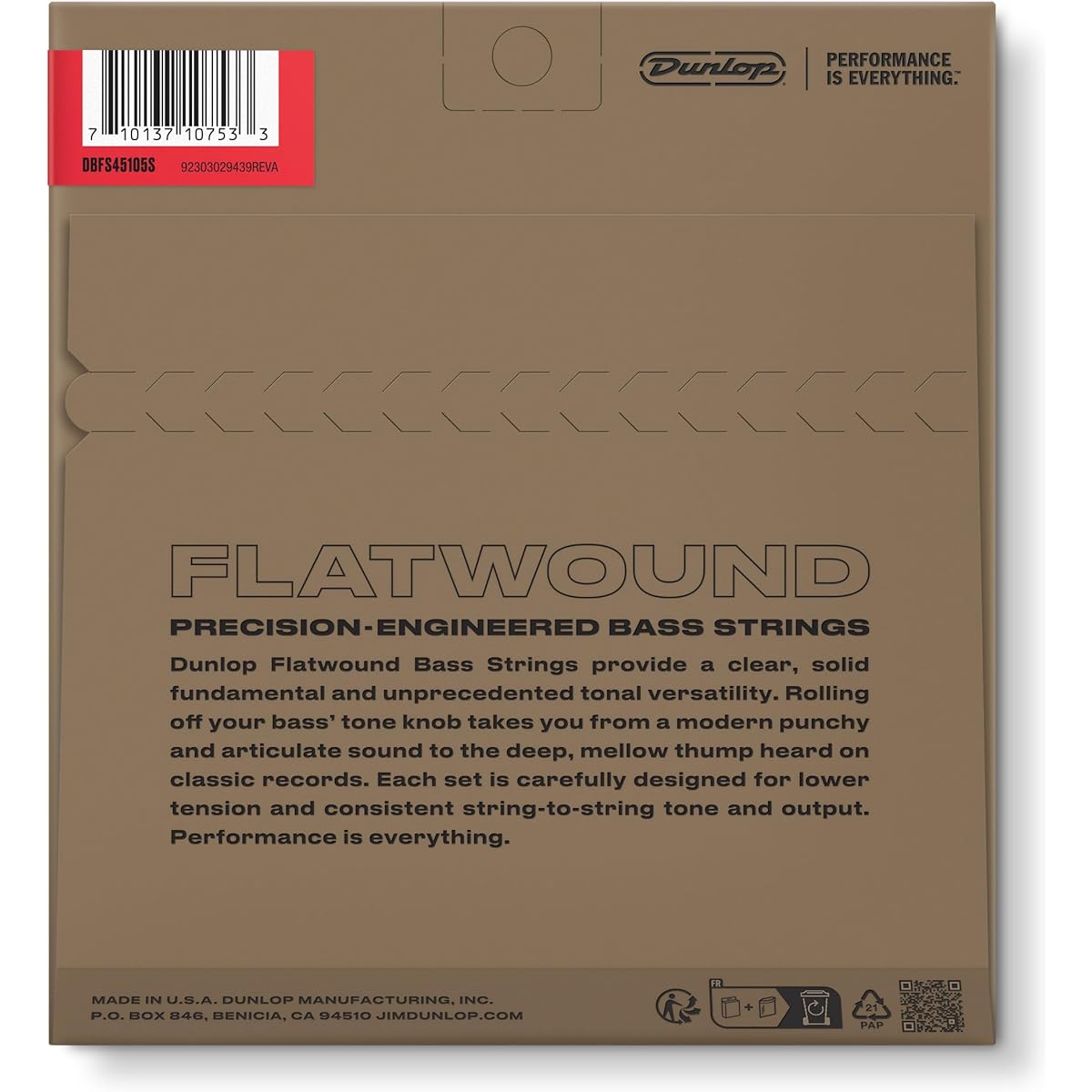 JIM DUNLOP Stainless Steel Flatwound Bass Strings DBFS45105S Short scale electric bass strings