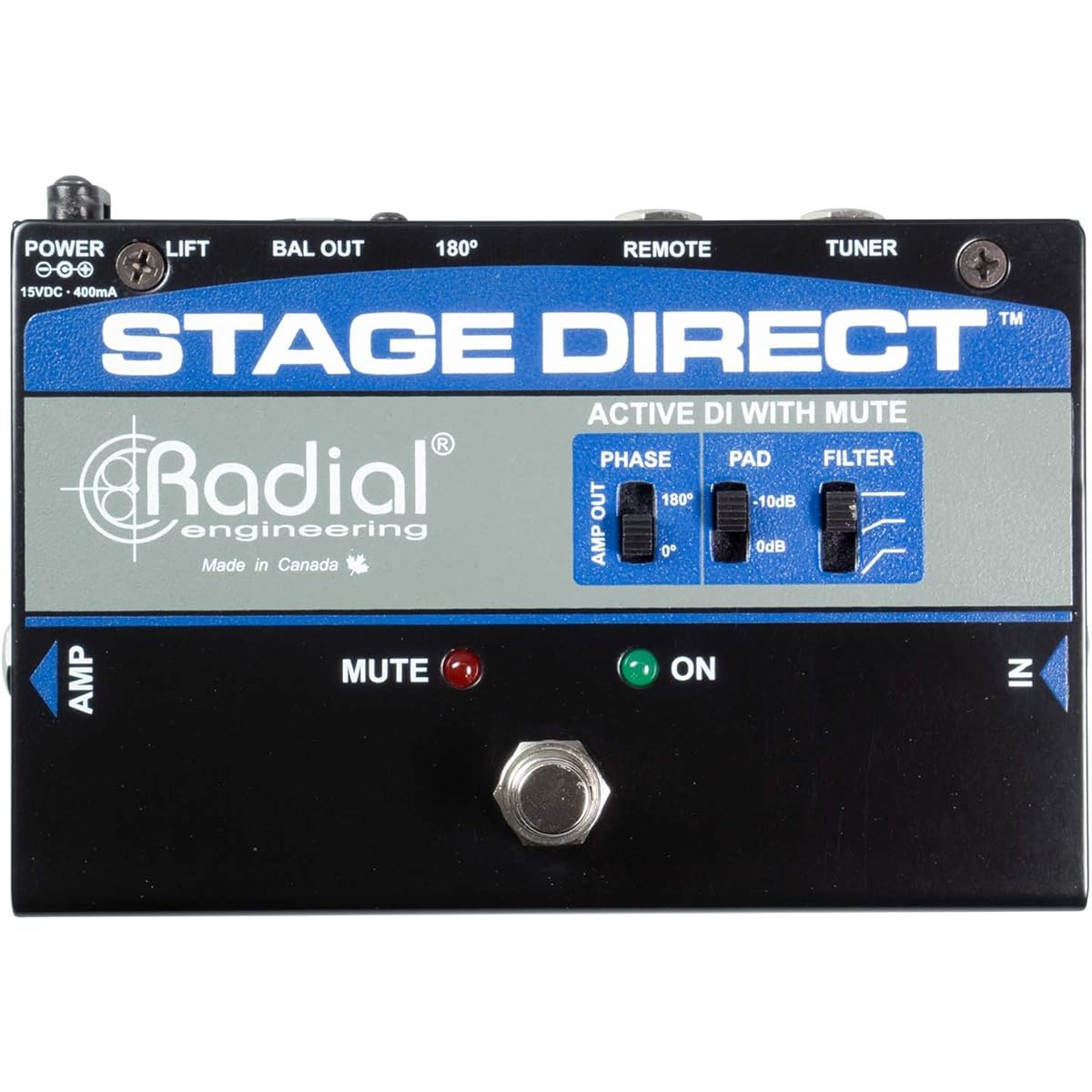 Radial Stage Direct Active DI Box with Mute Function [Official Import]