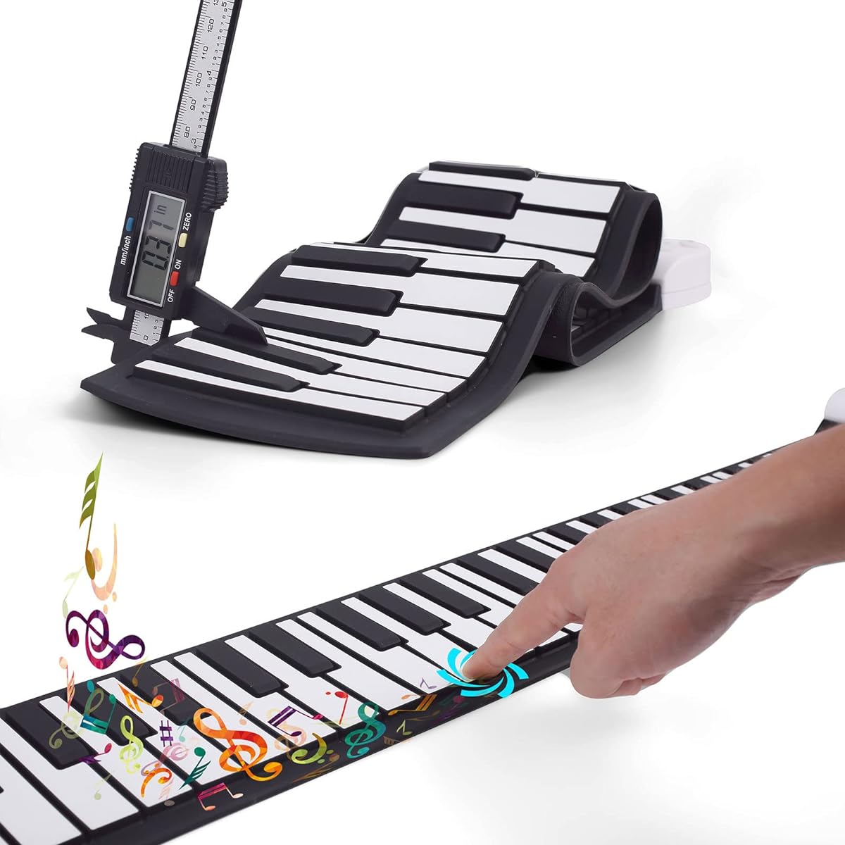 Hami Roll Up Piano Portable Electronic Piano for Beginners and Kids 49 Keys Flexible Kids Foldable Roll Up Educational Electronic Digital Music Piano Keyboard with Recording