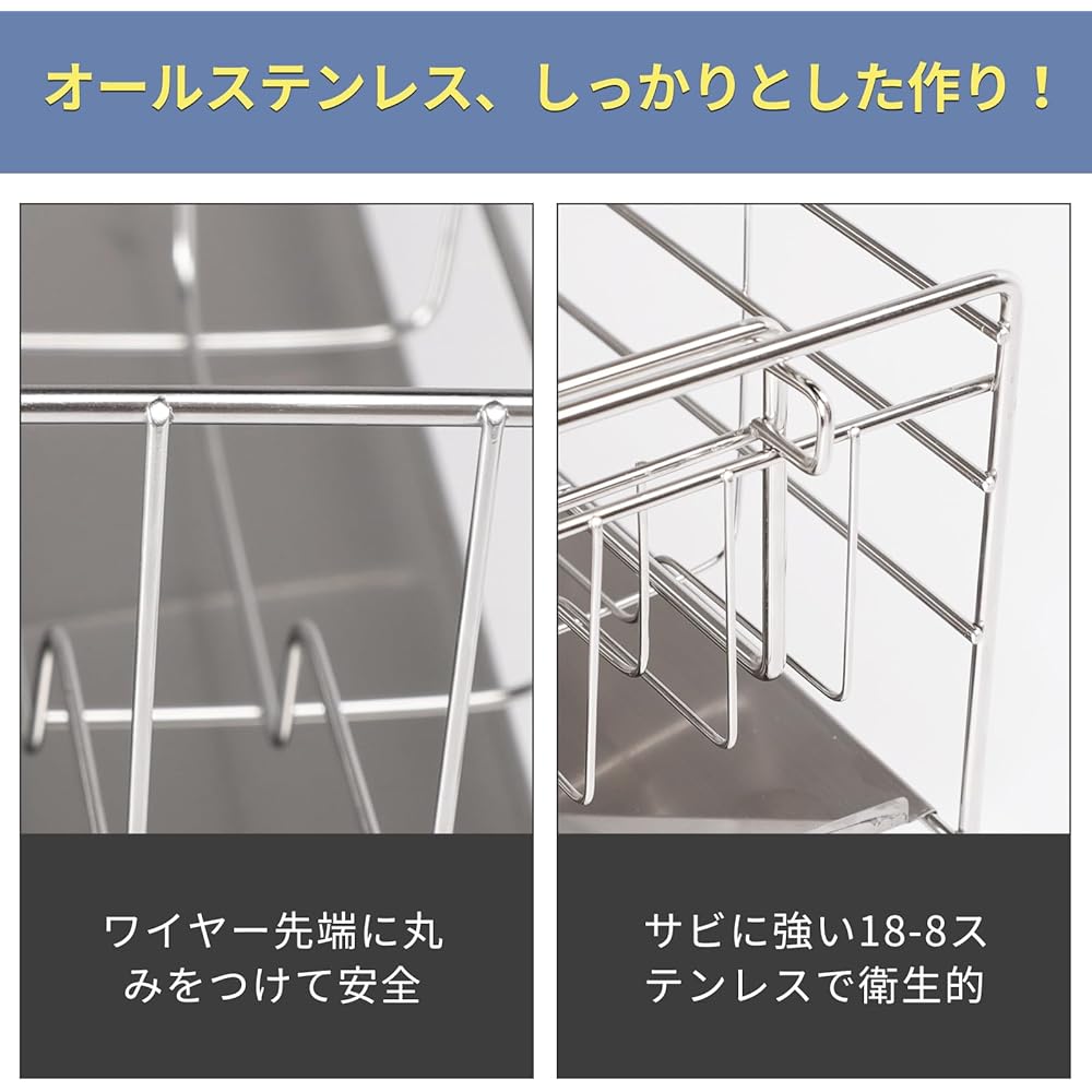 Keydol Extendable Drainer Rack [Space Saving x Large Capacity] Drainer Basket Slide Dish Holder Sink Side Depth 20-37cm Drainer Basket 18-8 Stainless Steel Kitchen Rack Wire Basket Dish Drying Rack Kitchen Storage Shelf Drainer Tray Small Items Pocket 3