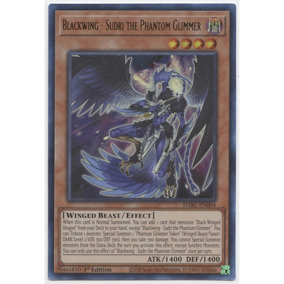 Blackwing - Sudri The Phantom Glimmer - DABL-EN004 - Ultra Rare - First Edition