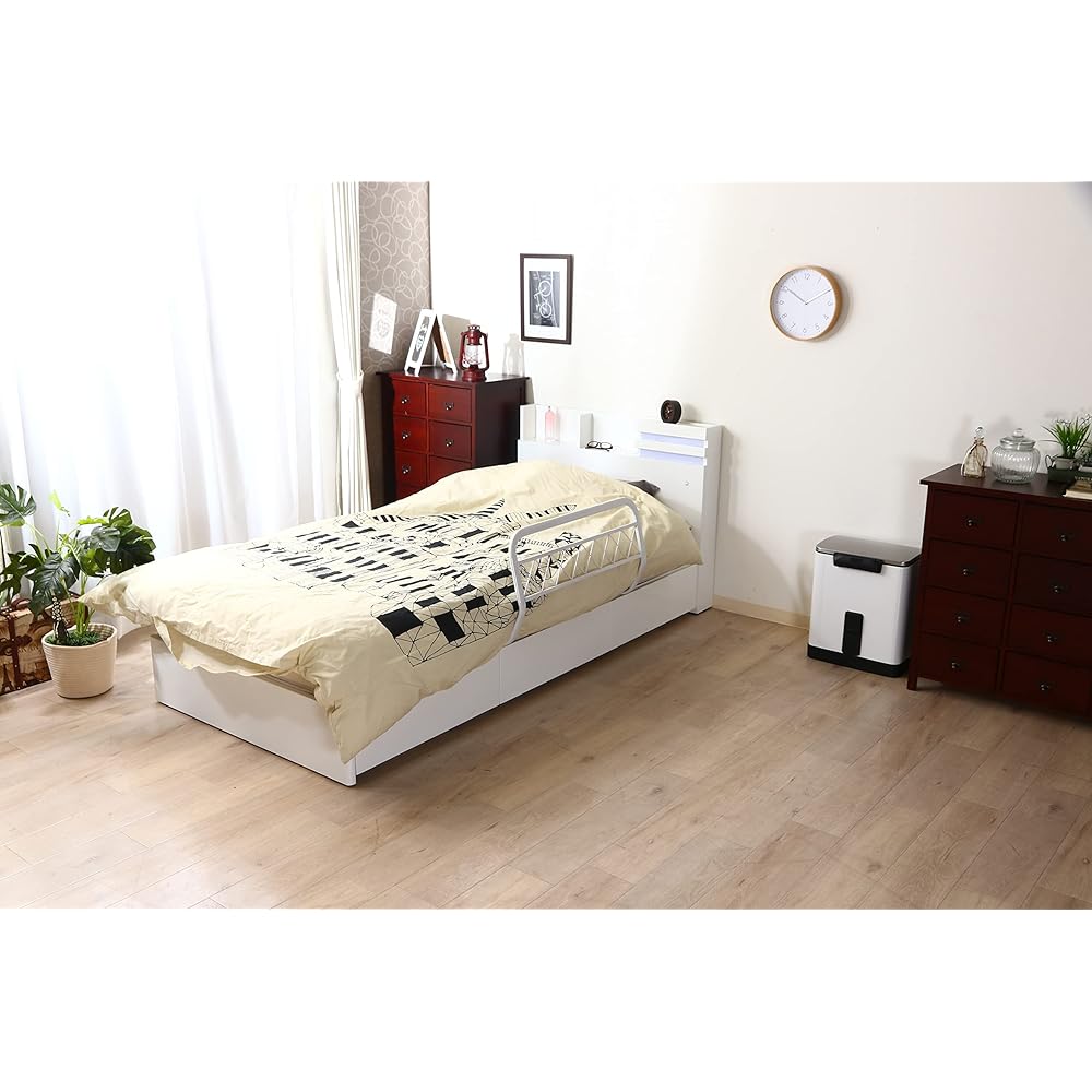 Fujiboeki Bed Guard Width 75 x Depth 42.5 x Height 39 cm, White, Prevents Futon from Shedding 15552