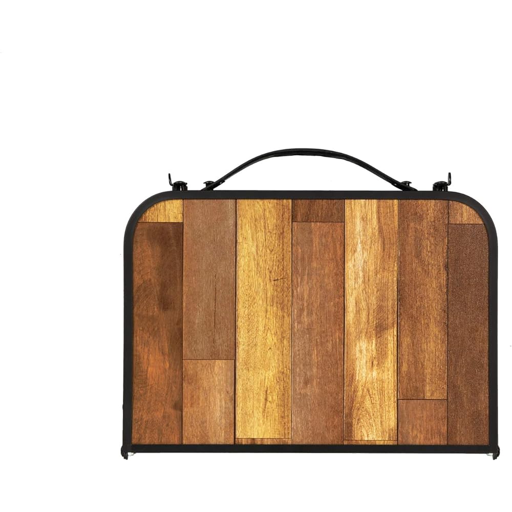 BUNDOK Compact Folding Table Wood Grain BD-200 Aluminum Foldable Top Approx. 45 x 30 cm