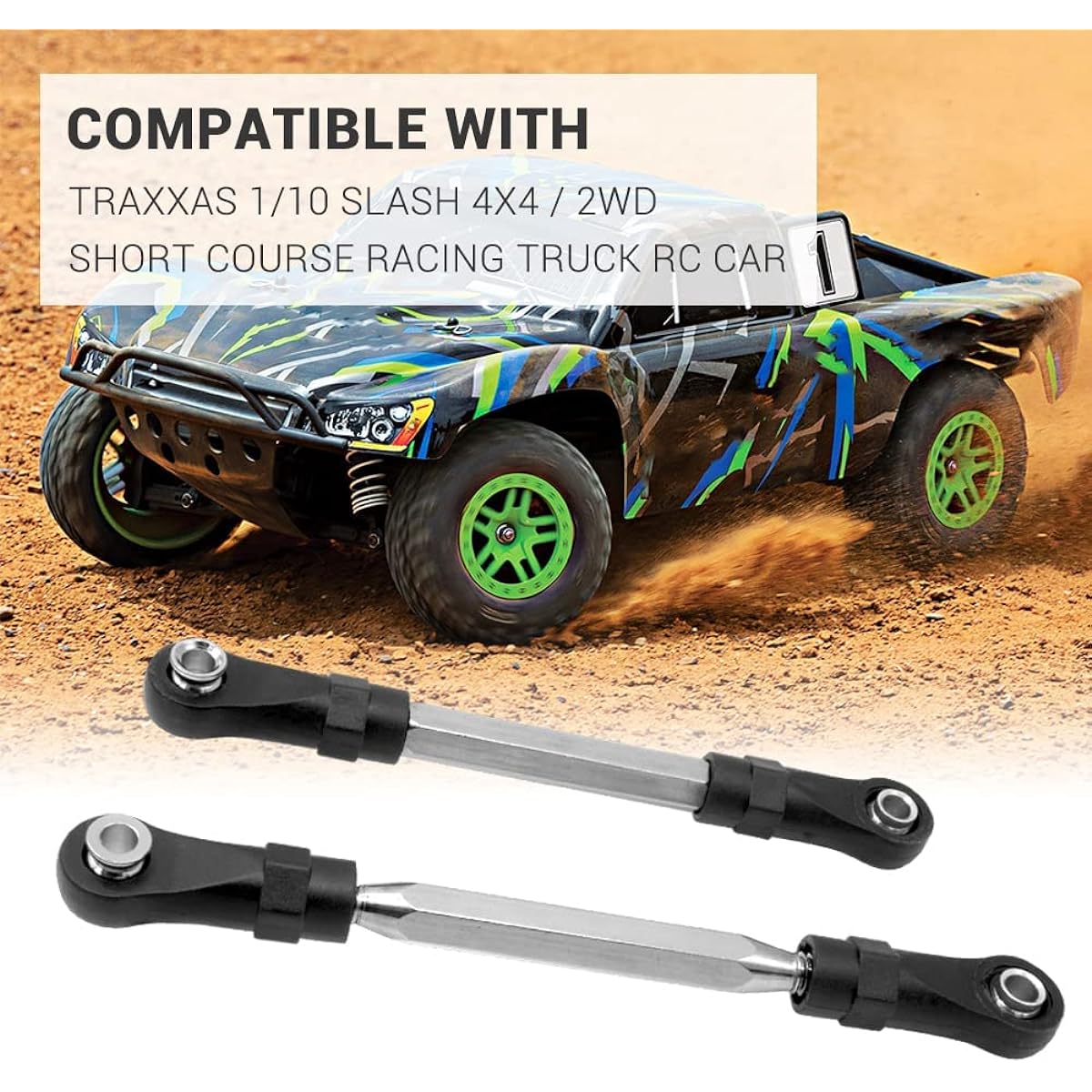 OGRC Adjustable Turnbuckle Links with Rod Ends Set of 7 for 1/10 Traxxas Slash 4X4/Traxxas Slash 2WD RC Truck Upgrade Parts