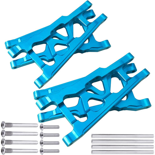 AllinRC Alloy Front & Rear Suspension Arms 4-Pack for Traxxas 1/10 Slash 4X4 Stampede 4x4 Rustler 4WD VXL-Replacement Parts 3655 Upgrade (Blue)