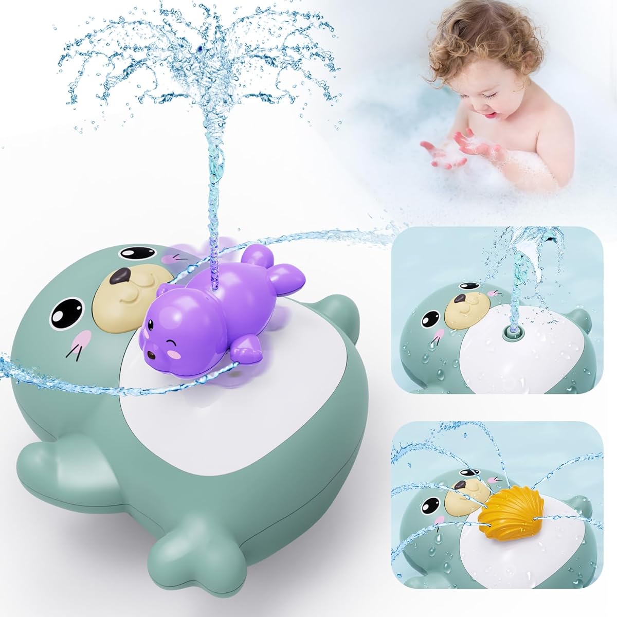 JQTOYD Sealion Baby Bath Toy Blue
