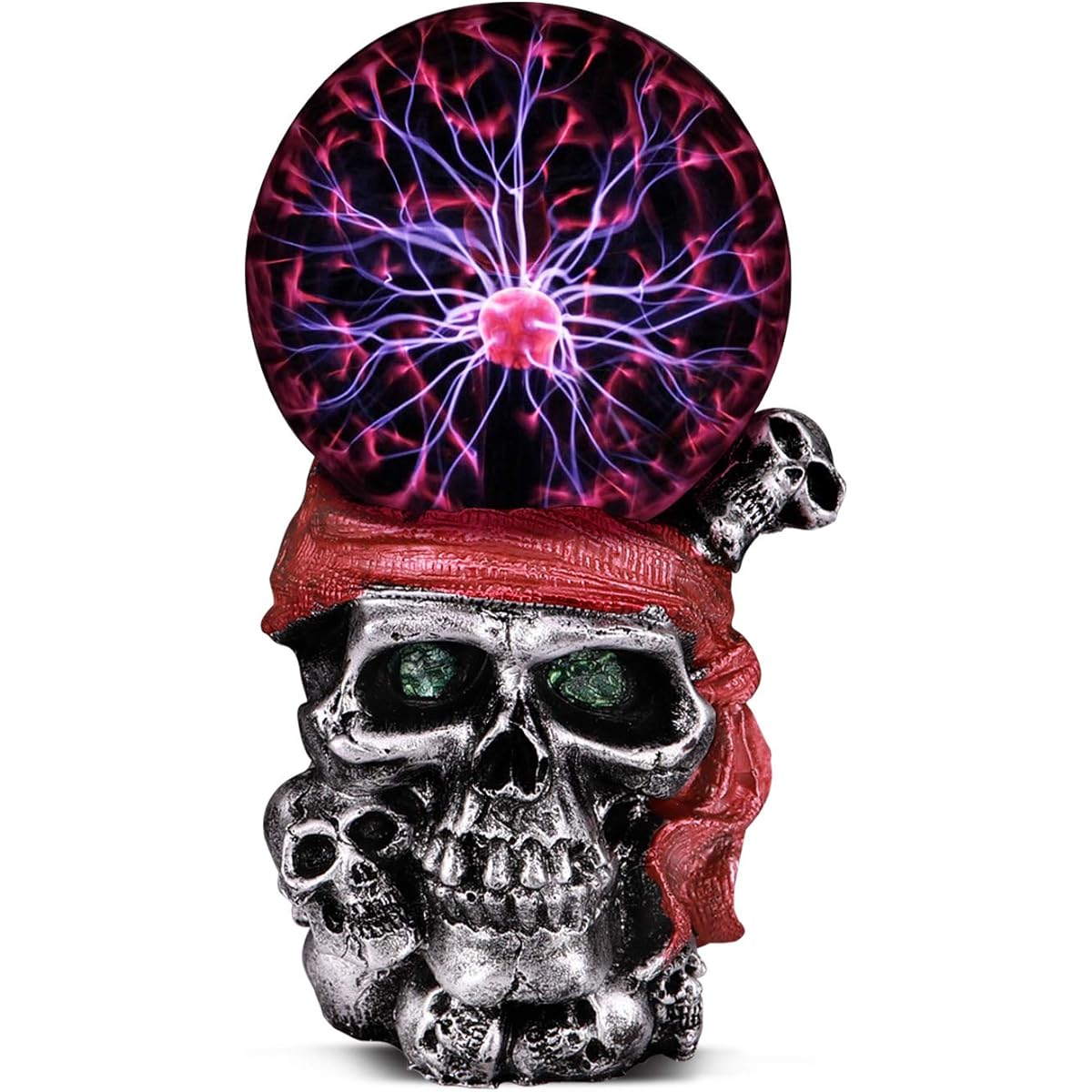 ANQIA Plasma Ball Lamp Touch Sensitive Party Magical Static Electricity Red Color Crystal Ball for Christmas (Skull)