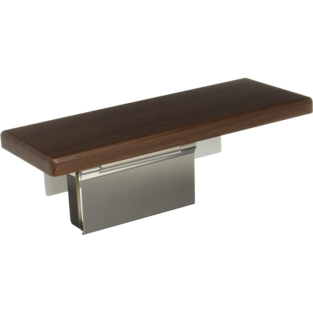 TOTO Paper Roller with Shelf (Wood) Stainless Steel (Matte) Dull Brown YH403FMR#MW