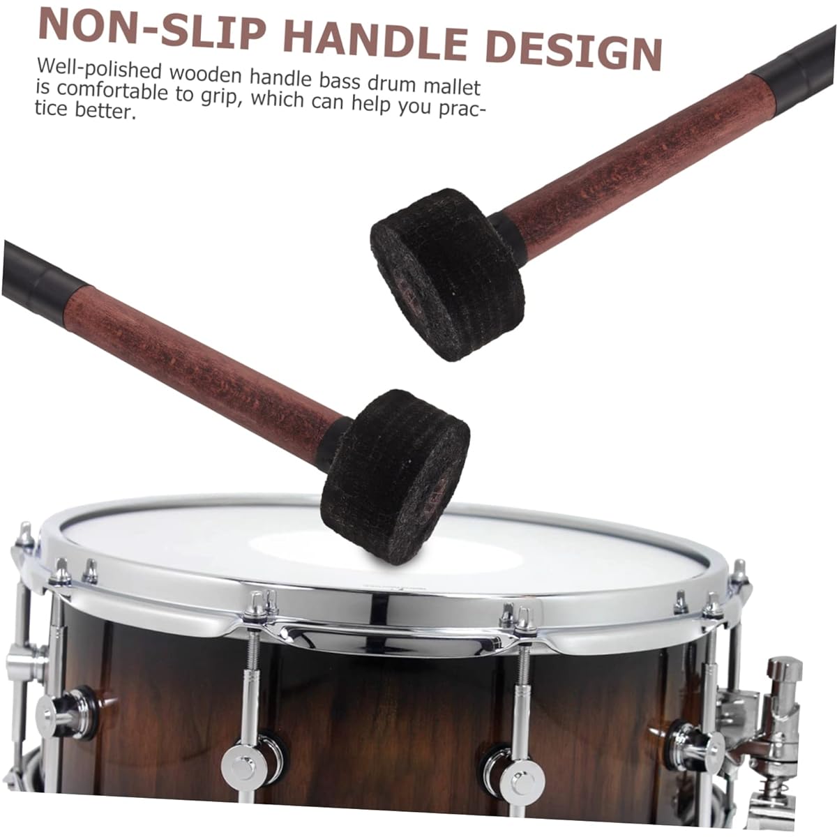 VICASKY 5 Pairs Non-Drum Hammer Music Accessories Xylophone Mallet Music Drumsticks Black Wood Advanced Standard Drumsticks Drum Musical Instrument Sticks