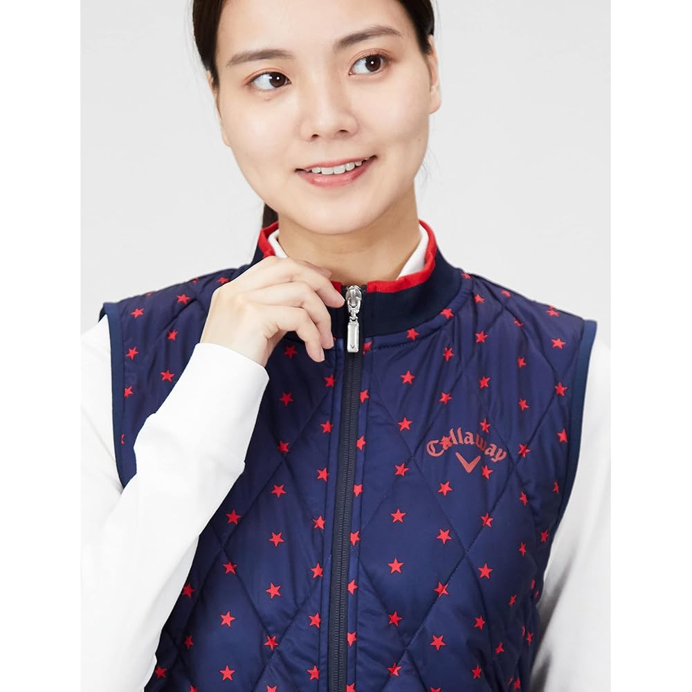 [Callaway] Women's Filled Full Zip Vest (Star Stretch: High Stretch, Water Repellent, Windproof, Breathable) / Outerwear Golf / C22216200