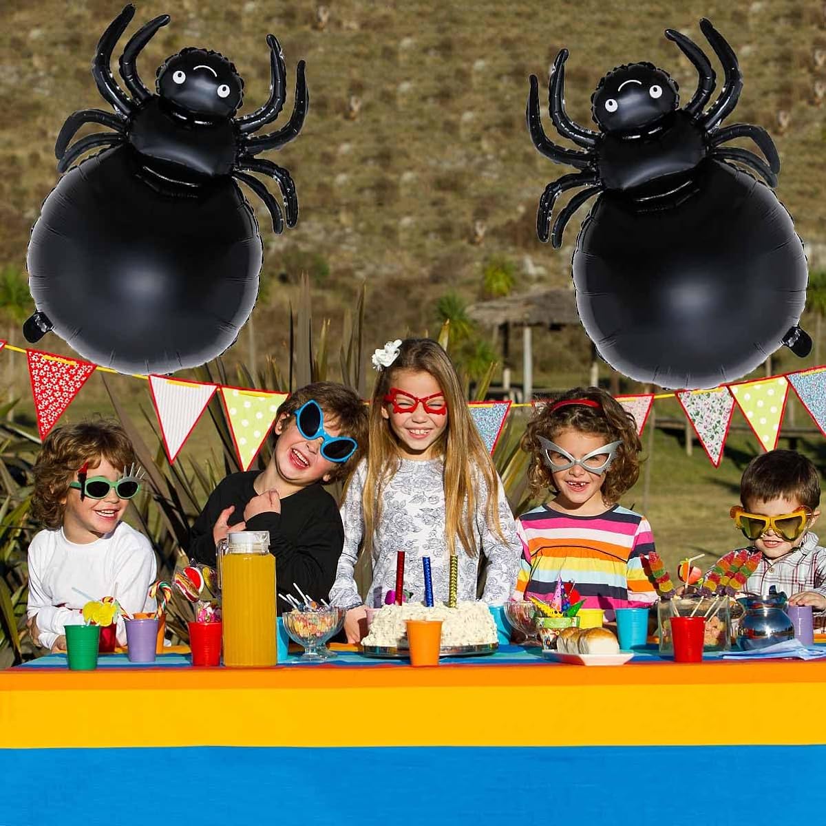 Spider Balloons Animal Balloons Black Spider Foil Balloons for Spider Theme Party Birthday Party Supplies Decorations Halloween Party Decorations Balloons Party Set 5pcs