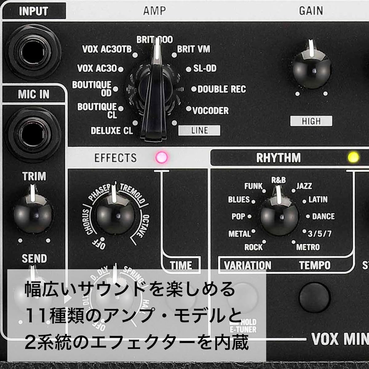 VOX 50W Modeling Amplifier for Electric Guitar MINI GO 50 Home Practice Portable Microphone Input Headphone Output Effect Rhythm Machine Looper MP3 Connection Mobile Battery Compatible