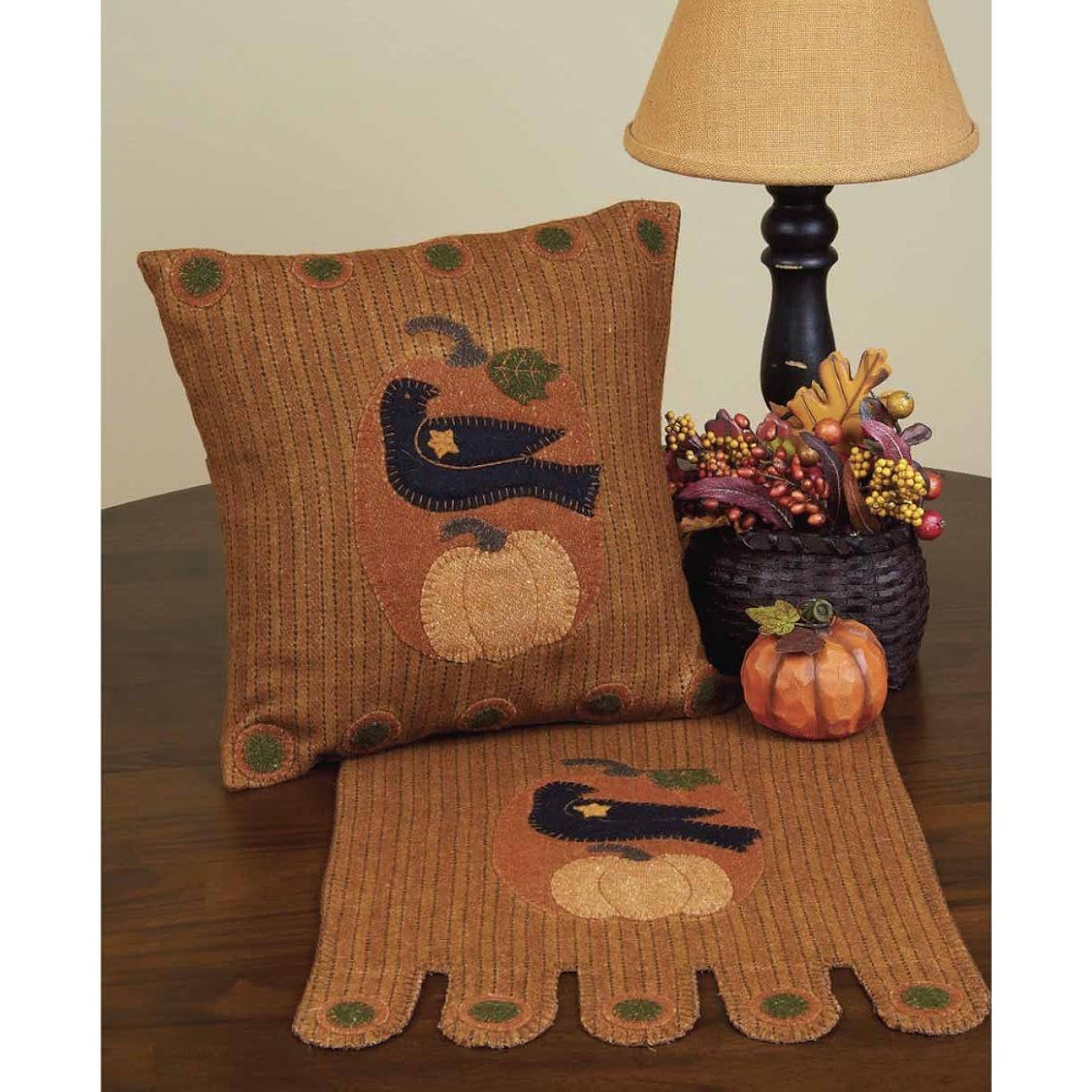 Raghu Crowing Orange Table Runner Home Collection 18" x 18"