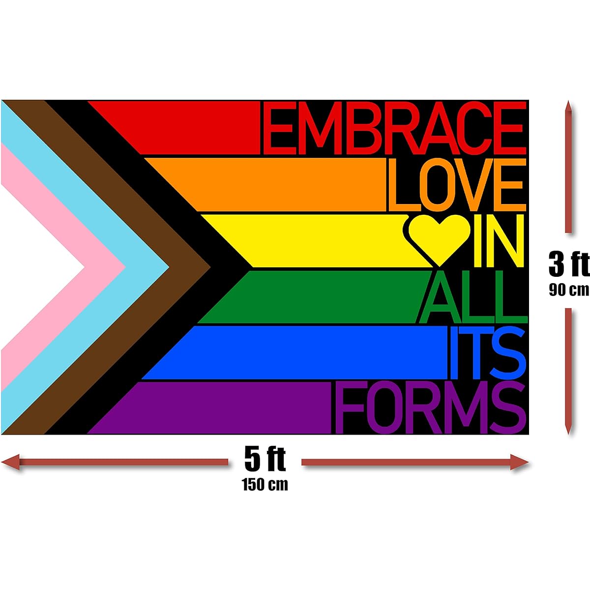 Pride Flag Gay Pride Flag LGBT Rainbow Flag with Brass Grommets Nylon Outdoor 3x5ft Waterproof Banner