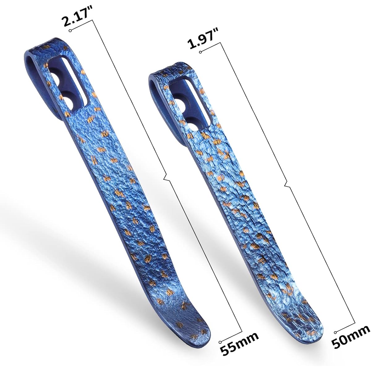 CIVIVI Framed Titanium Pocket Clips 2pcs Screwless 50mm 55mm Clips with Recessed Screw Holes T002B