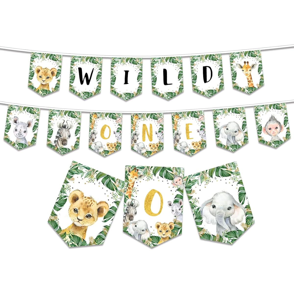 Wild One Birthday Banner Safari Animal First Birthday Party Supplies Decorations Jungle Boy First Birthday Party Banner Backdrop Jungle Safari 1st Birthday Party Supplies Background Photo Props