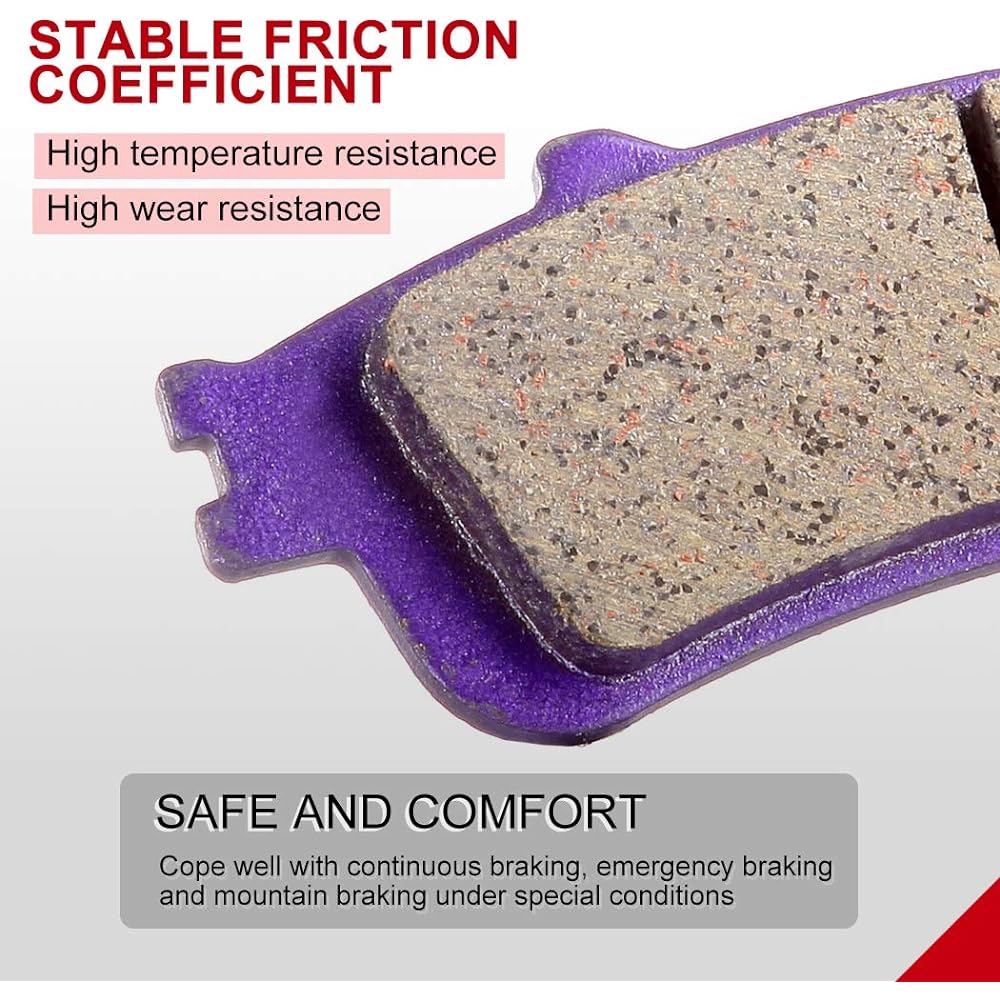CCIYU Front & Rear Carbon Fiber Brake Pads Motorcycle Motorcycle Replacement Brake Pads for 1996 1997 1998 1999 2000 2001 2002 2003 2004 2005 2006 2007 2008 2009 2010 Honda