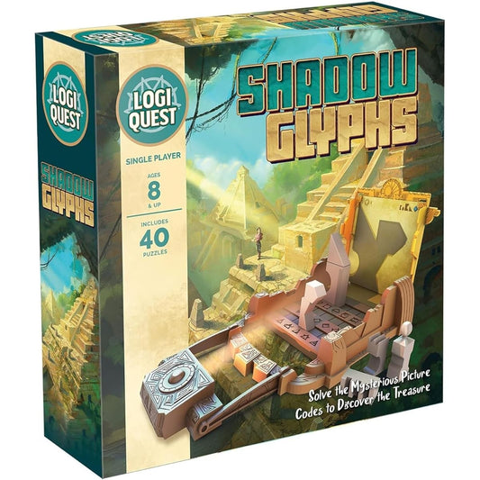 Shadow Glyph Logic Puzzle Board Game | LogiQuest Puzzle Adventure Game | Kids & Family Puzzle Game | Includes 40 Puzzles | Convenient Portable Case | Ages 8+ | 1 Player | Average Play Time 15 minutes