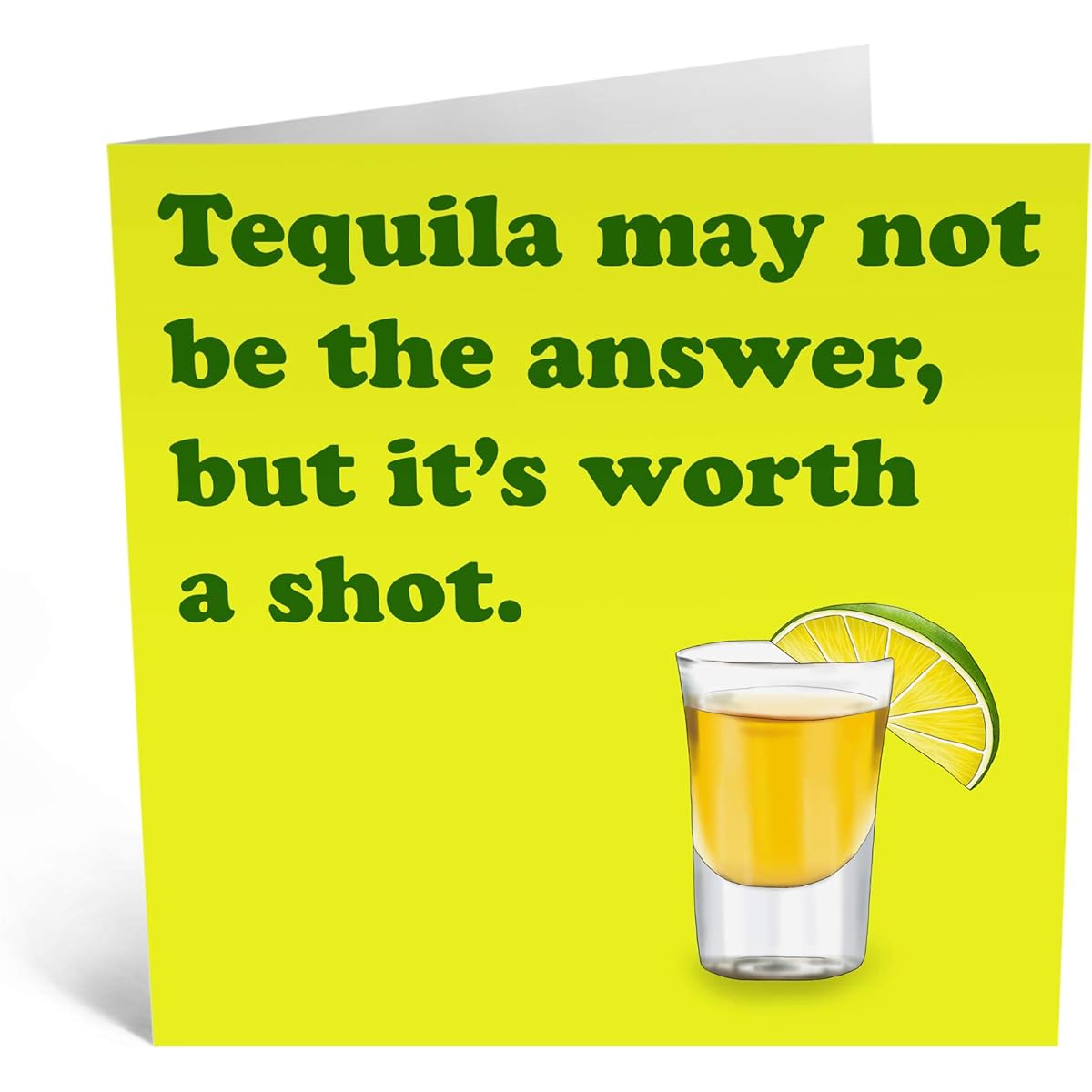 Central 23 - Funny Alcohol Birthday Card - 'Tequila May Not Be The Answer' - Happy Birthday Card for Him - For Son Brother Father - Includes Stickers