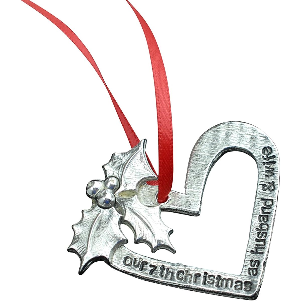 Pirantin Our 7th Christmas As Husband & Wife - 7 Year Wedding Anniversary Christmas Tree Ornament