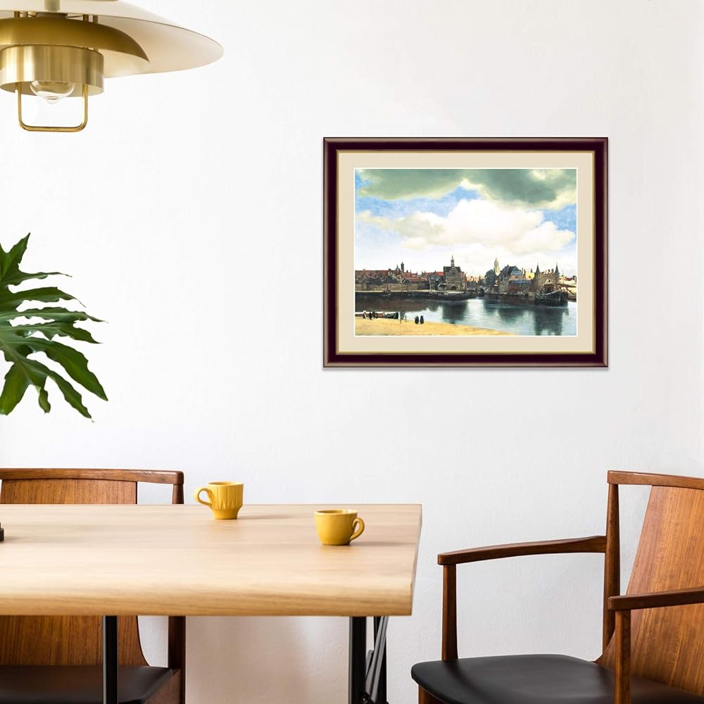 Vermeer World Masterpiece Painting Framed Interior Art (f6/52×42cm, View of Delft)