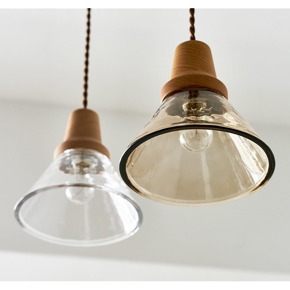 Interform Pendant Light LT-9535BN Belka Brown with LED Bulb Scandinavian Glass Wood Natural