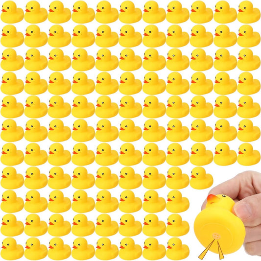 400 Pieces Mini Rubber Ducks Bulk 2.17 x 1.97 x 1.85 Inch Floats Tiny Baby Shower Rubber Ducks Small Rubber Ducks Preschool Bath Toys Rubber Ducks Party Decorations Tiny Ducks Making Fun Sounds Pool Toys (Yellow)