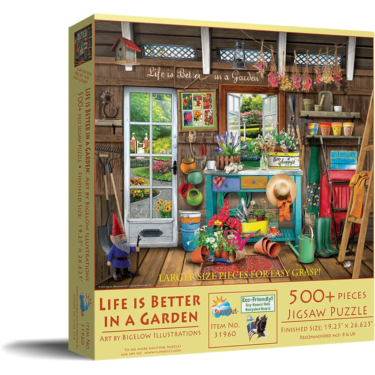 SUNSOUT INC Life is Better in a Garden (Large Piece) 500 Piece Jigsaw Puzzle