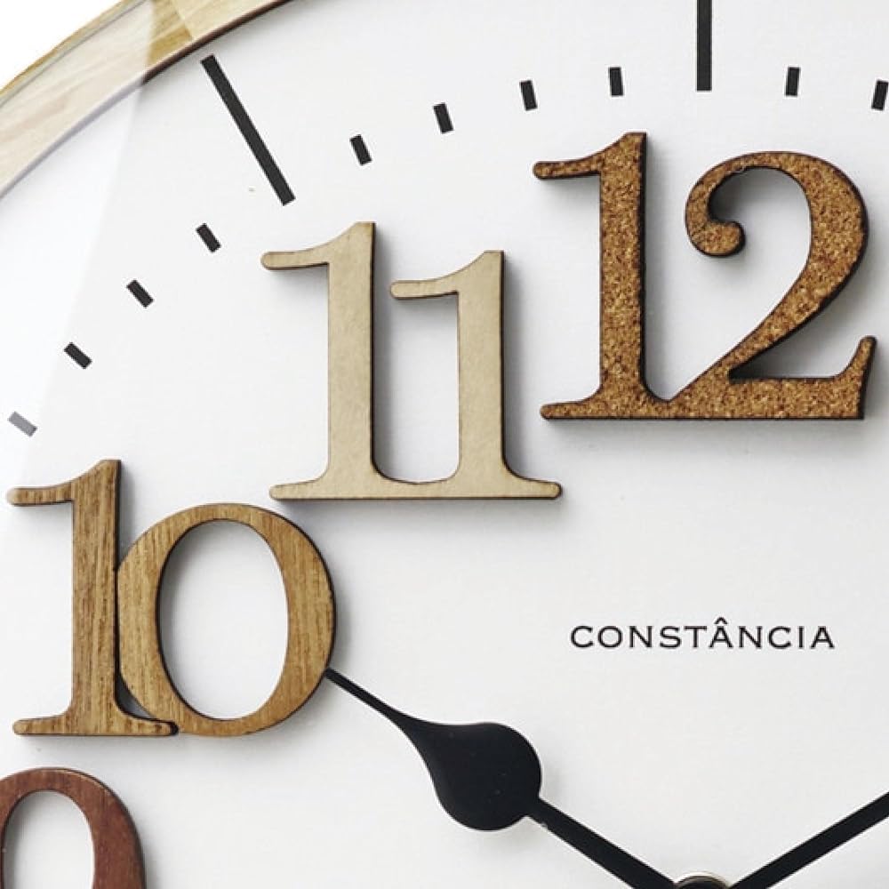 Interform Wall Clock Radio Clock CL-9706 Teal Brown White 30.5cm Natural Scandinavian