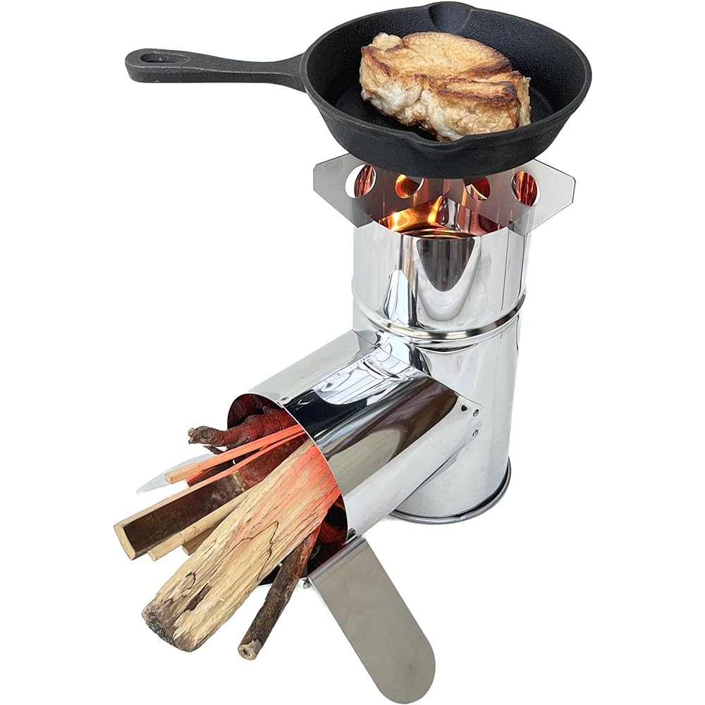 This is fine Rocket stove homemade parts | φ106 chimney W foot & trivet (only 2 parts)