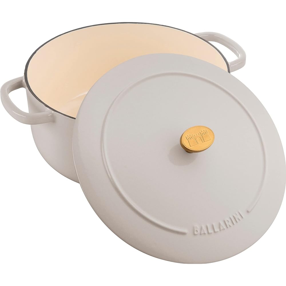 Ballarini Ballarini "Bellamonte Round 24cm Cream White" Two Handed Pot Cast Enamel Pot IH Compatible [Authorized Japanese Product] Z1023-634