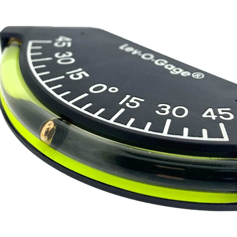 Sun Company Lev-o-gage Heel Angle Sailing Inclinometer (Marine) | Mounted on Ship Bulkhead Black with White Letters