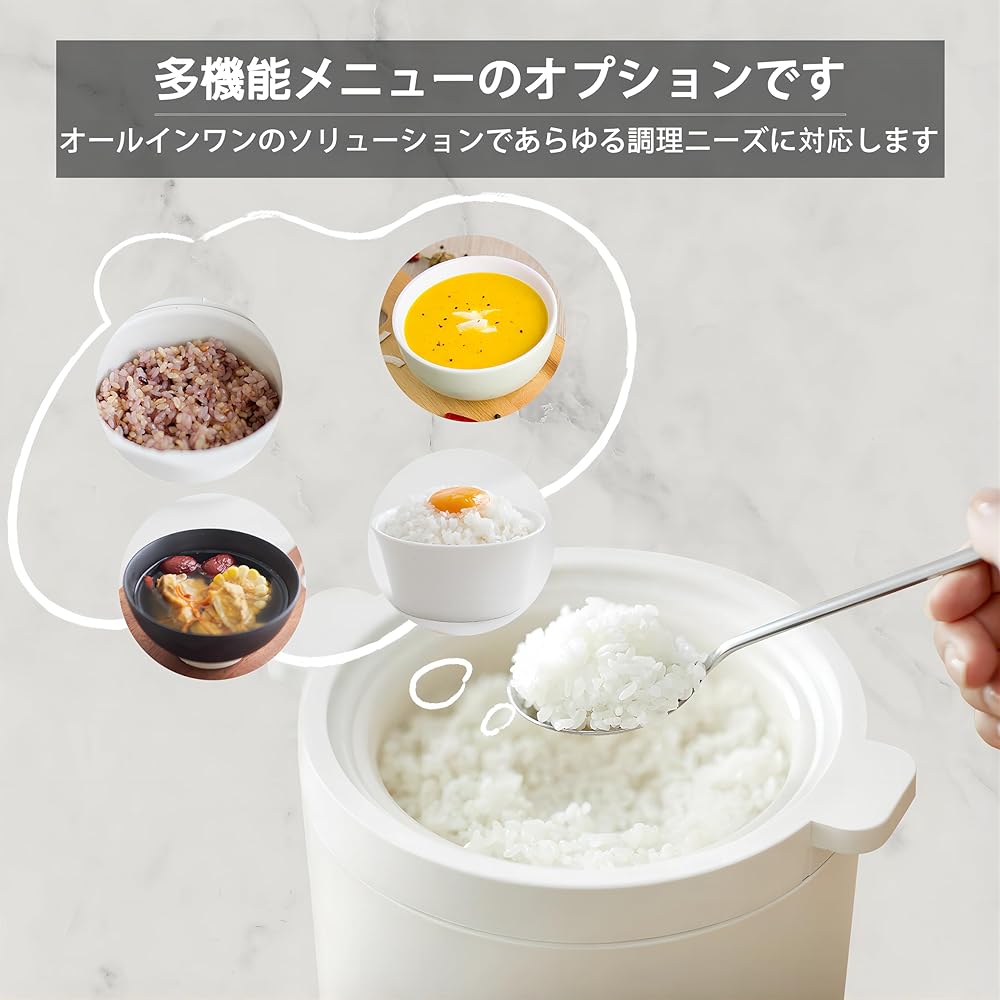 olayks Rice Cooker 2 Cups Mini Rice Cooker for Living Alone 1.2 Liter Mini Rice Cooker Inner Cooker with Handle, Thick Pot Body Reservation Function Warm Function Receive a rice scoop and measuring cup as a gift