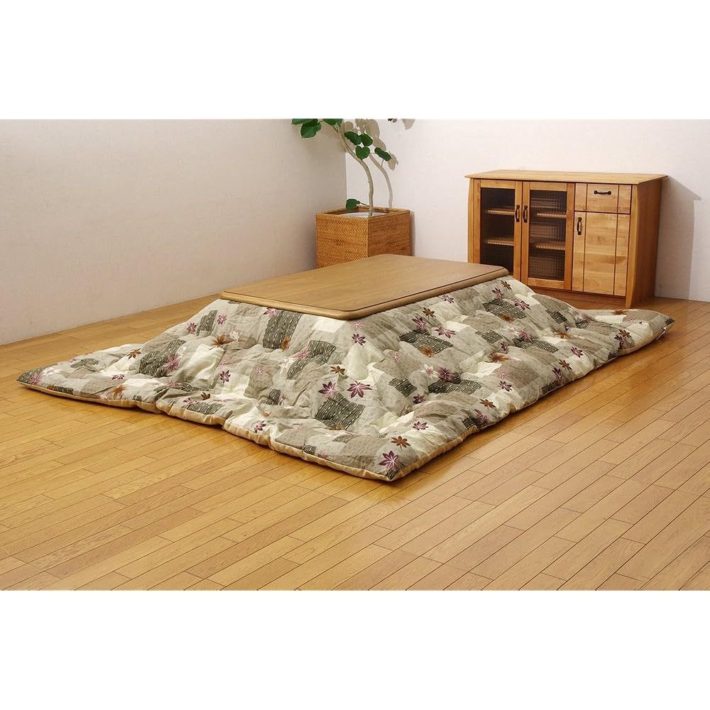 Ikehiko Kotatsu Futon, Rectangular, Single item, ``Autumn Leaves IT'', Brown, Approx. 205 x 315 cm (thick type)