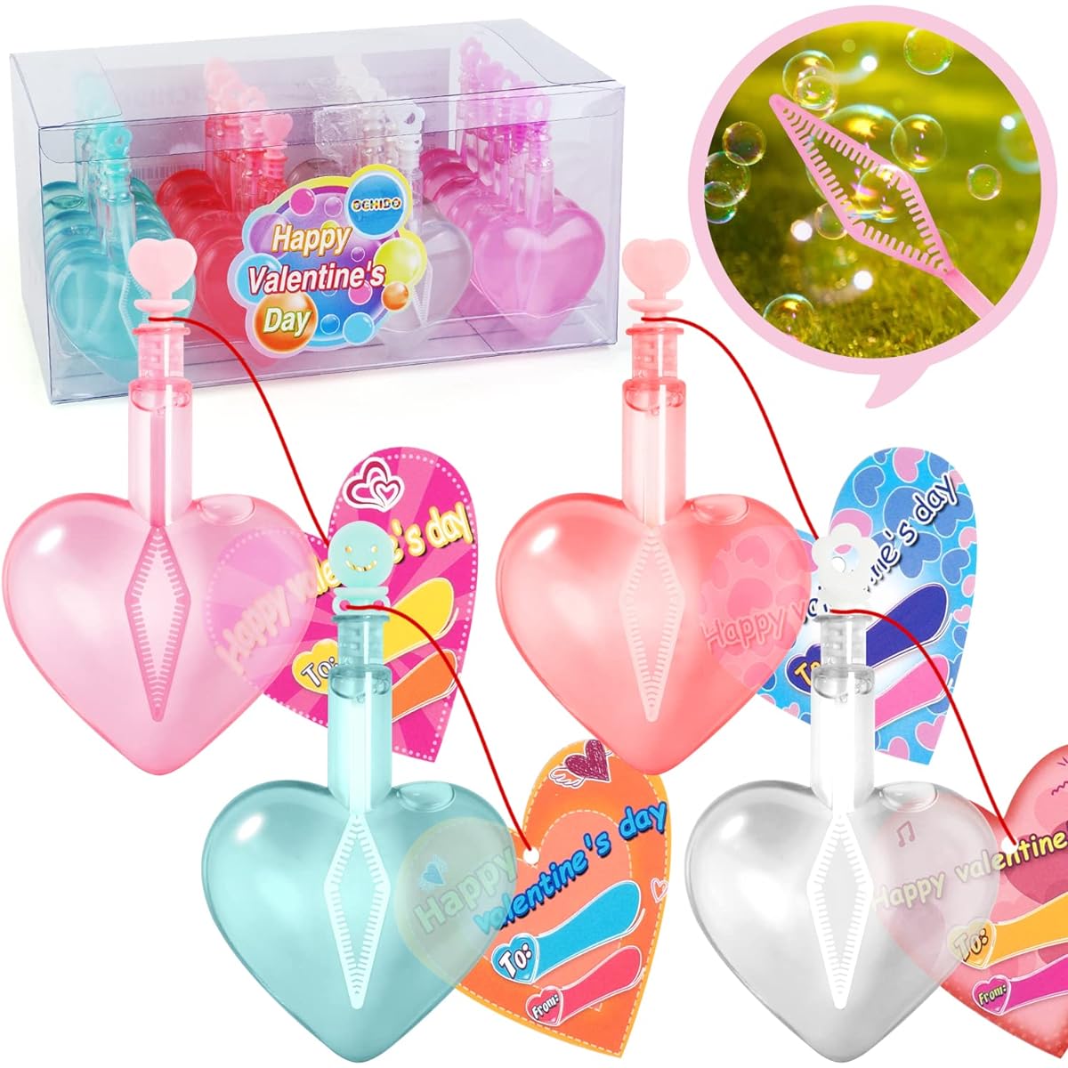 Valentine's Day Greeting Card with Mini Bubble Water Kit for Kids