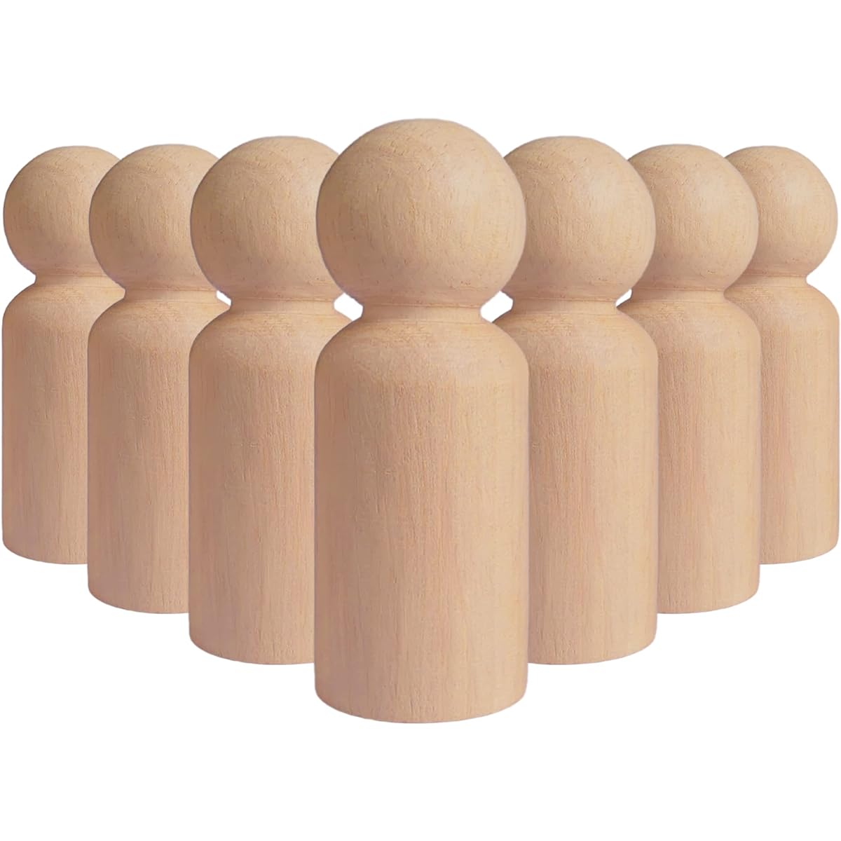 ILOT Peg Dolls Unfinished 2-3/8 Inch 30 Pack Wooden Peg People Kids Craft Chess Pieces Cake Topper