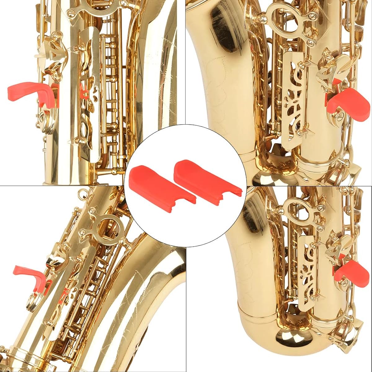 OriGlam Saxophone Thumb Rest Comfortable Rubber Finger Rest Cushion Pad Clarinet Thumb Rest Cushion for Saxophone (Red)