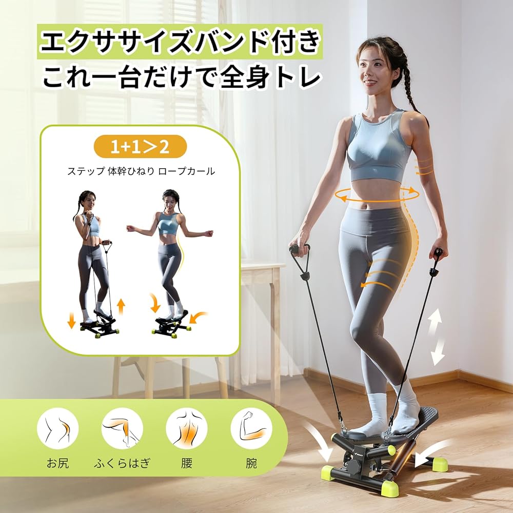 Stepper MERACH Health Stepper with Exercise Band/Monitor Full Body Training Foot Stepper Quiet Design Compact Mini Stepper Foot Health Equipment Home Training