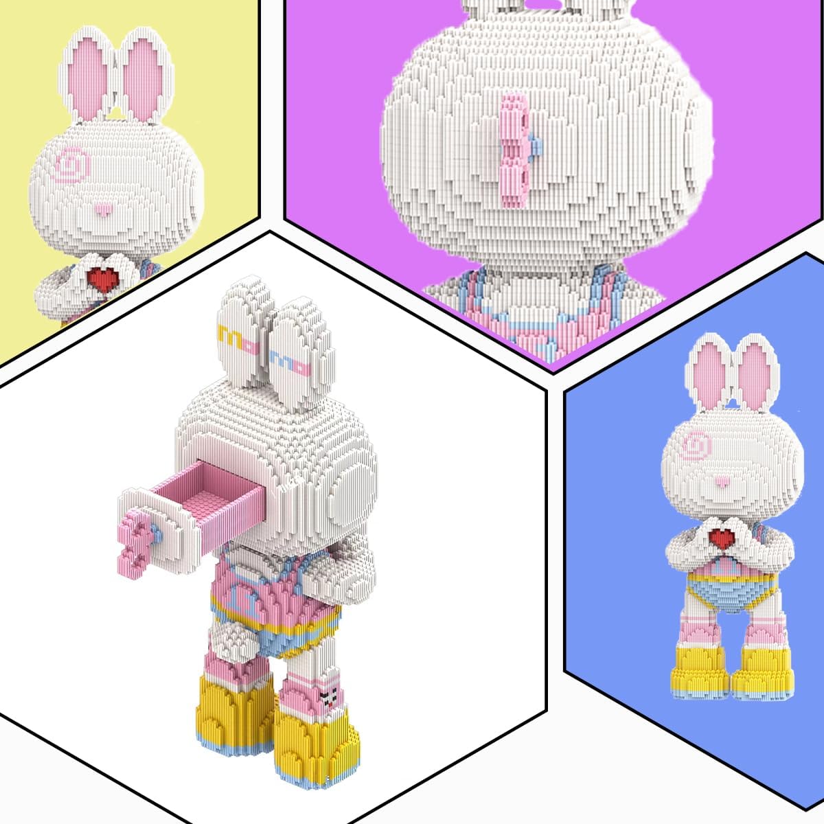 BDYDT Animal Love Rabbit Micro Building Blocks Set (8000 Pieces) Gift for Adults and Kids