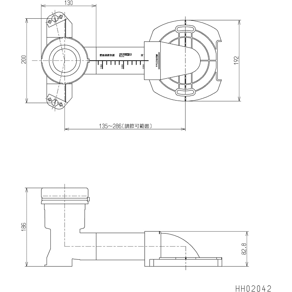 TOTO drainage adjuster main body HH02042