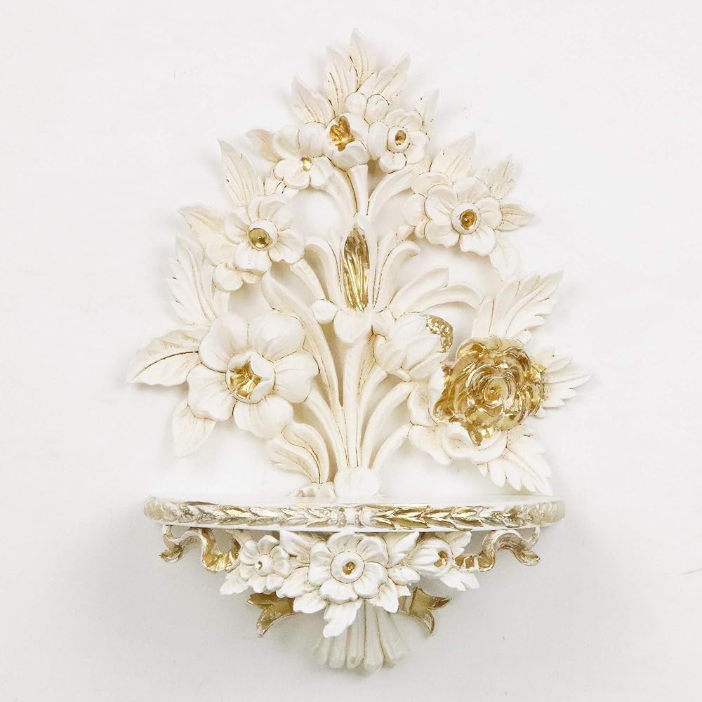 [Made in Italy Console] Ivory & Gold W29 x D14 x H36cm / G1-CP82