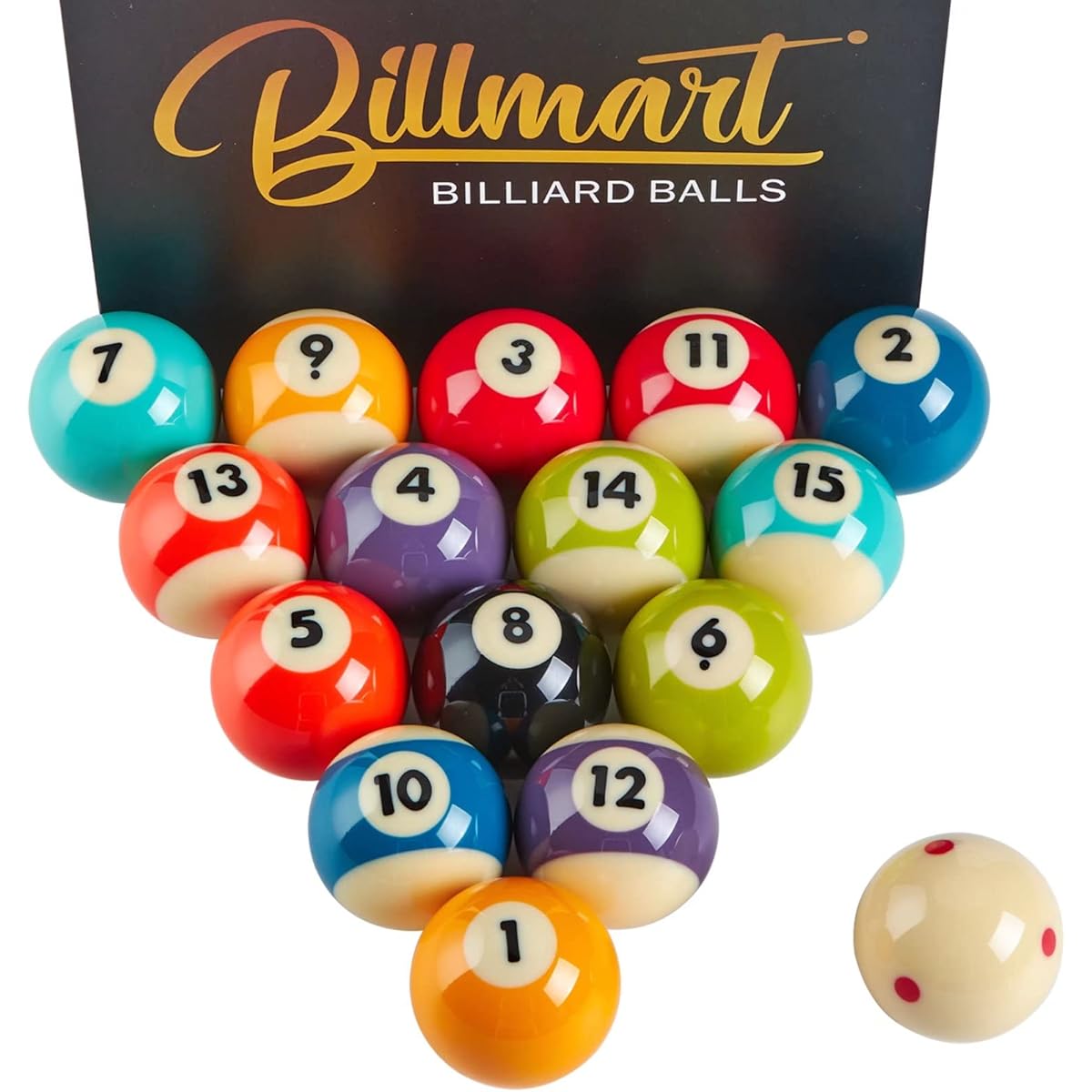 Billmart Premium Billiard Balls Pool Table Accessories 2-1/4 Inch Regulation Size 16 Pool Balls Billiard Set