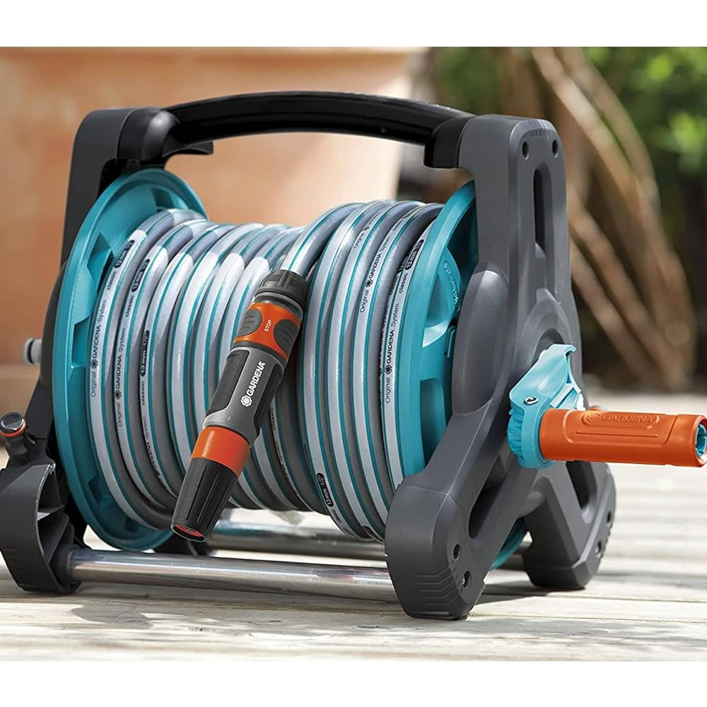 GARDENA Classic Hose Reel 10: Garden Hose Set (Includes Hose Reel and 10 m Hose) 08010-20 Made in Germany