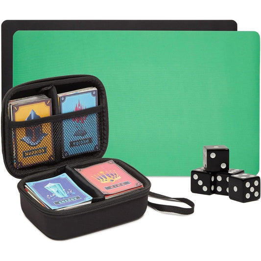 Okuna Outpost TCG Card Carry Case with 2 Dividers, 4 Slots, 2 Game Mats, and 4 Dice (Black)
