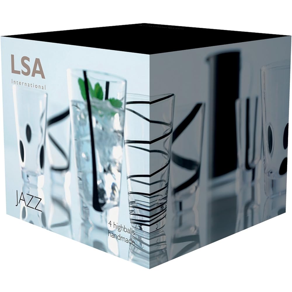 LSA Highball Black 370ml JAZZ G088-13-987 Set of 4