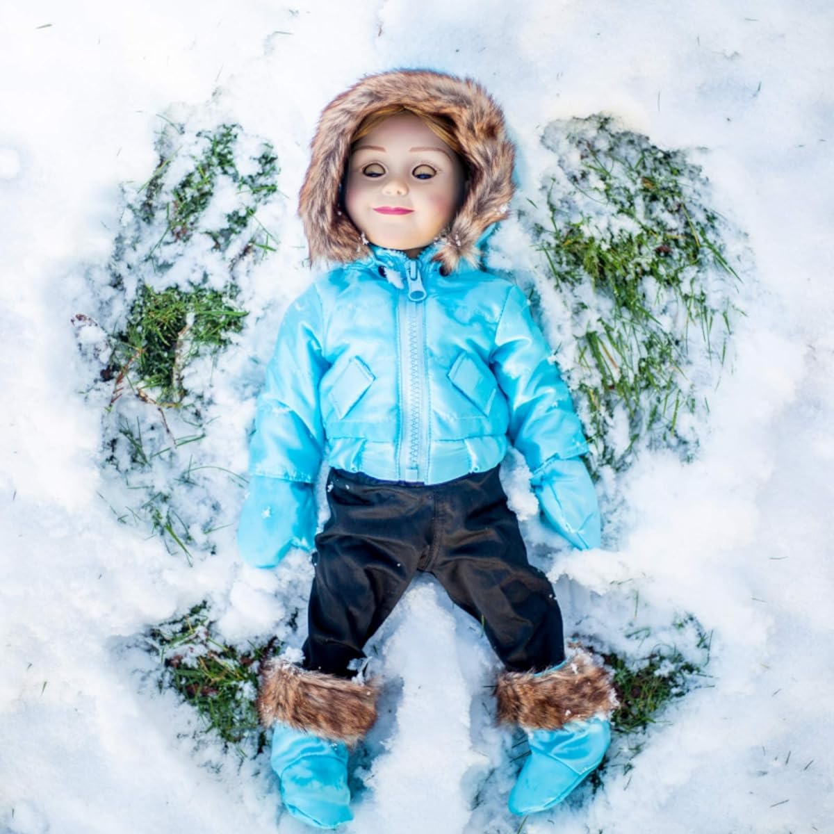 The Queen's Treasures 18 inch Doll Winter Ski Time Outfit Comes Complete with Blue Winter Jacket, Pants, Boots and Gloves. Outdoor Outfit Fits 18" American Girl Doll Clothes & Accessories.