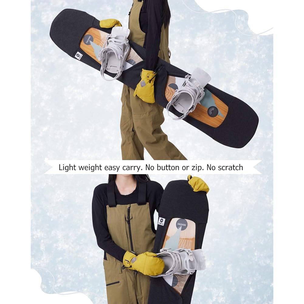 MONS Snowboard Knit Cover Sole Cover Velcro Strap Type | Fabric Soft Breathable Stretch Heather Gray (Made in Taiwan)